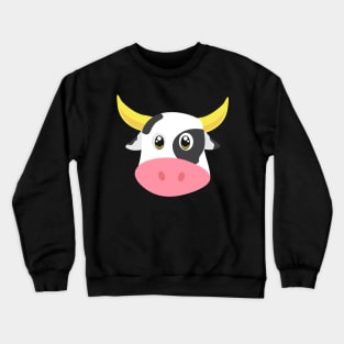 Cute Cow - Cowface Bow farmers Face Crewneck Sweatshirt